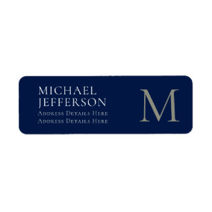 Monogram Plain Dark Blue Trendy Business