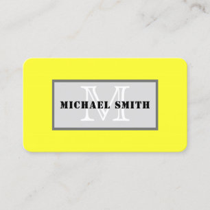 Monogram Plain Dark Daffodil Background Business Card