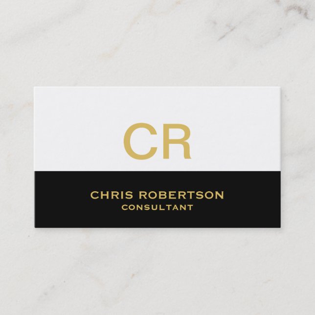 Monogram Plain Modern Consultant Business Card (Front)