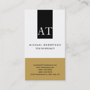 Monogram Plain Simple Consultant Business Card