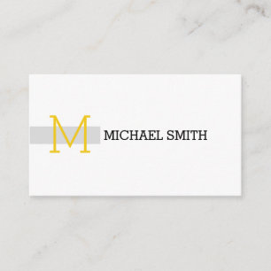 Monogram Plain White Elegant Modern Gainsboro #3 Business Card