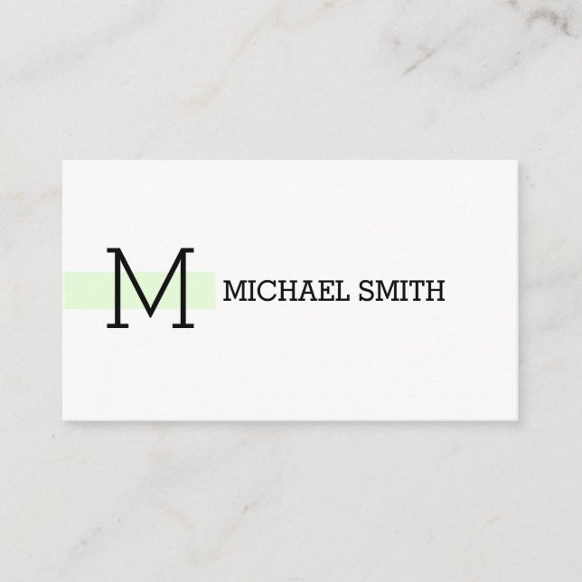 Monogram Plain White Elegant Modern Nyanza Business Card (Front)
