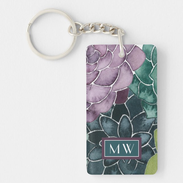 Monogram | Plant Happiness | Grow Harvest Love Key Ring (Front)