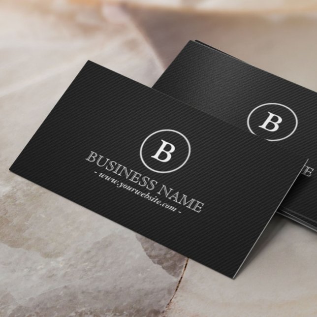 Monogram Plastic Surgeon Elegant Dark Business Card (Creator Uploaded)