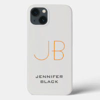 Monogram Platinum Grey Minimalist Modern Name