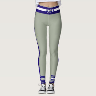 Monogram Playball Star collection-Blue/White/Grey Leggings