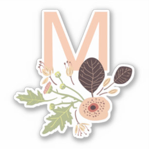 Monogram Playful Peach Vector Floral Motif