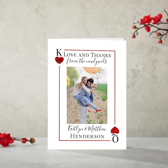 Monogram Playing Card Wedding Collection Thank You (Creator Uploaded)