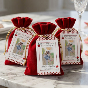 Monogram Playing Card Wedding Photo Save The Date Gift Tags