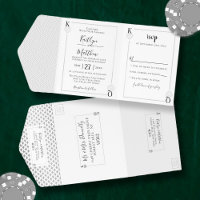 Monogram Playing Card Wedding Real Foil Pressed
