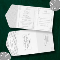 Monogram Playing Card Wedding Real Foil Pressed