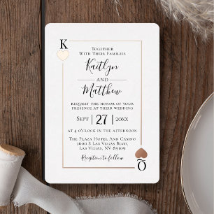 Monogram Playing Card Wedding Real Rose Gold Foil