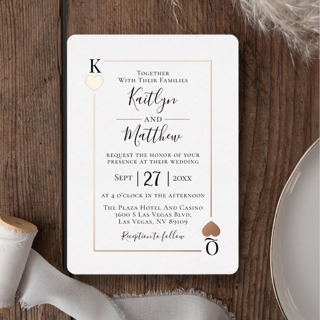 Monogram Playing Card Wedding Real Rose Gold Foil (Creator Uploaded)