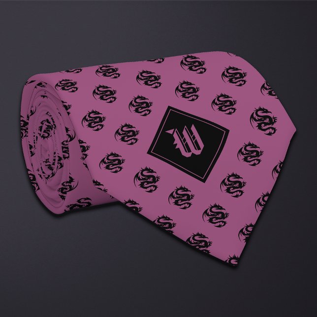 Monogram Plum Purple Dragon Tie (Creator Uploaded)