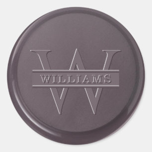Monogram Plum Wax Seal Sticker