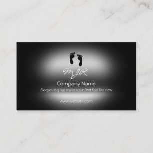 Monogram, Podiatrist, Footprints, metallic-effect Business Card