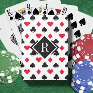 Monogram Poker Card Suit Pattern