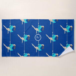 Monogram Pole Fitness Beach Towel