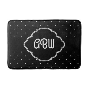 Monogram   Polka Dots Bath Mat