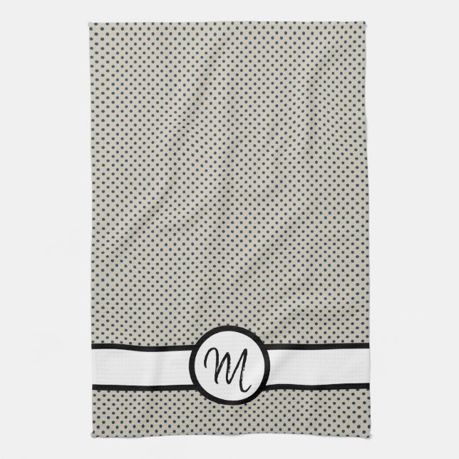 Monogram Polka Dots Tea Towel (Vertical)