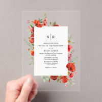 Monogram Poppy Wildflower Floral Wedding
