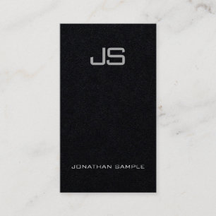 Monogram Premium Black Modern Template Vertical Business Card