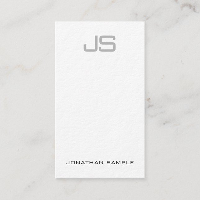 Monogram Premium Thick Modern Template Vertical Business Card (Front)