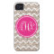 Monogram Preppy Chevron in Gold Glitter