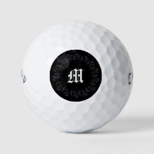 Monogram Pretty Floral Wreath Golf Balls
