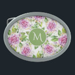 Monogram Pretty Purple Green Watercolor Floral Belt Buckle<br><div class="desc">Monogram Pretty Purple Green Watercolor Floral Belt Buckle features a modern pretty purple and green watercolor floral pattern with your personalised monogram in the centre. Personalise by editing the text in the text box provided. Designed by ©Evco Studio www.zazzle.com/store/evcostudio</div>