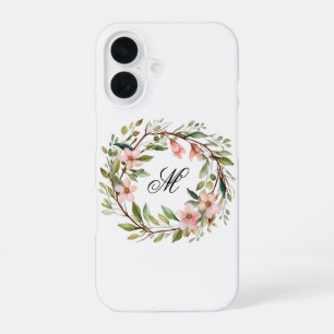 Monogram Pretty Twig and Wildflower Wreath iPhone 16 Case