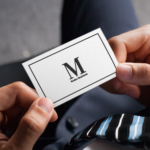 Monogram Professional Black and White Modern   Business Card