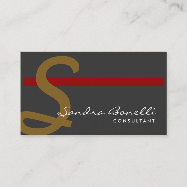 Monogram Professional Consultant Business Card (Front)