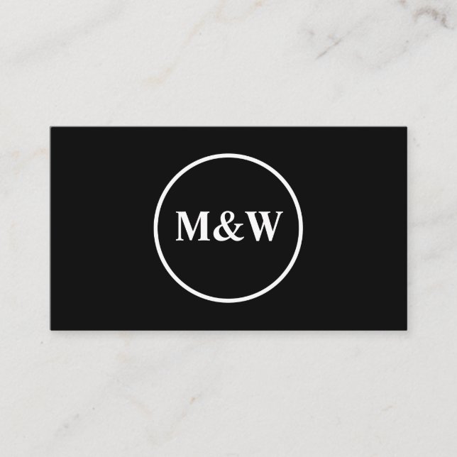 Monogram Professional Elegant Business Card (Front)