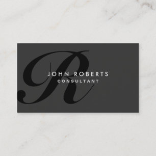 Monogram Professional Elegant Modern Black Business Card
