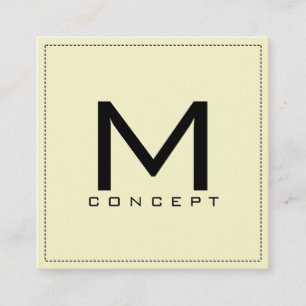 Monogram Professional Elegant Modern Cream Square Business Card