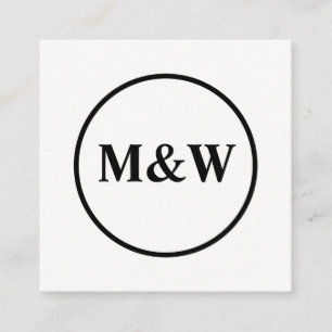 Monogram Professional Elegant Square Business Card