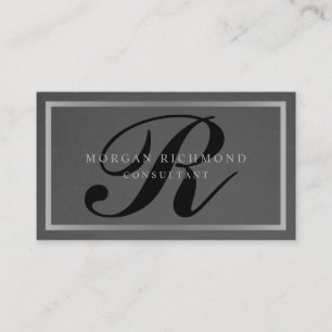 Monogram Professional Grey Silver Business Card