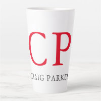 Monogram Professional Plain Red White Initials