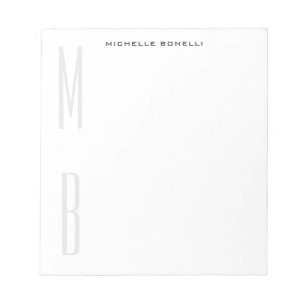 Monogram Professional Plain Simple Minimalist Notepad