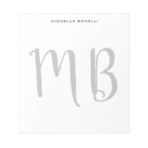 Monogram Professional Plain Simple Minimalist Notepad