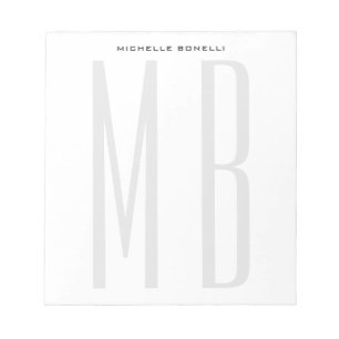 Monogram Professional Plain Simple Minimalist Notepad