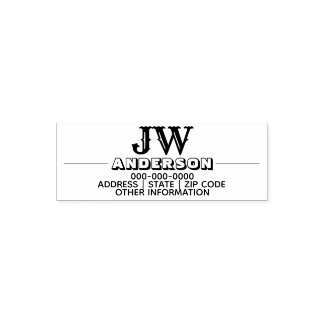 Monogram professional student teacher mum self-inking stamp (Design)