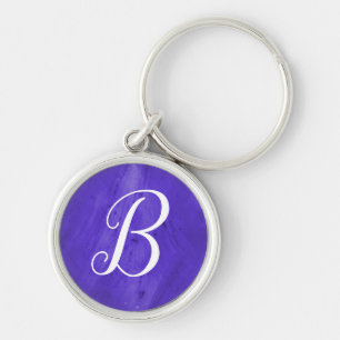 Monogram Purple Chem Script Key Ring