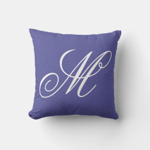 Monogram Purple Chevron Personalised Cushion