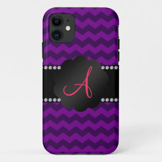 Monogram purple chevrons iPhone 11 case