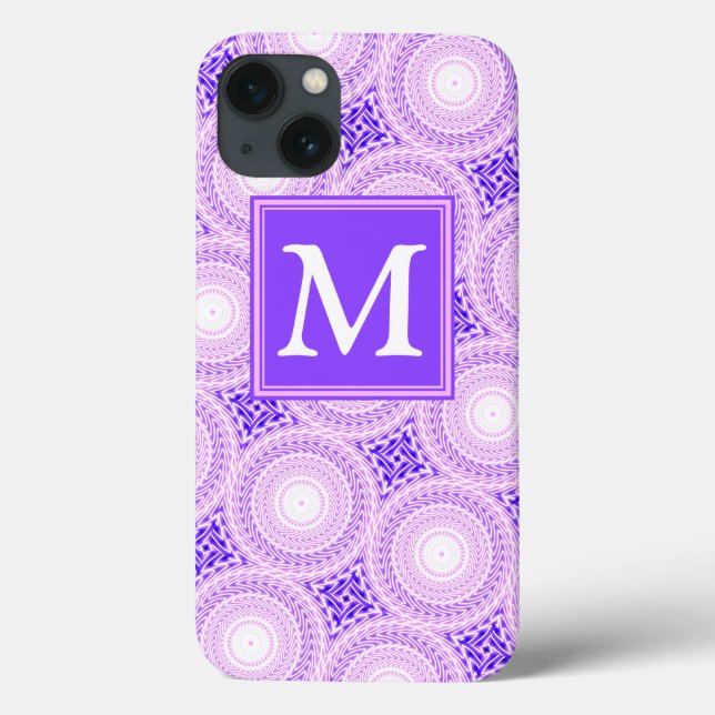 Monogram purple circles pattern Case-Mate iPhone c Case (Back)