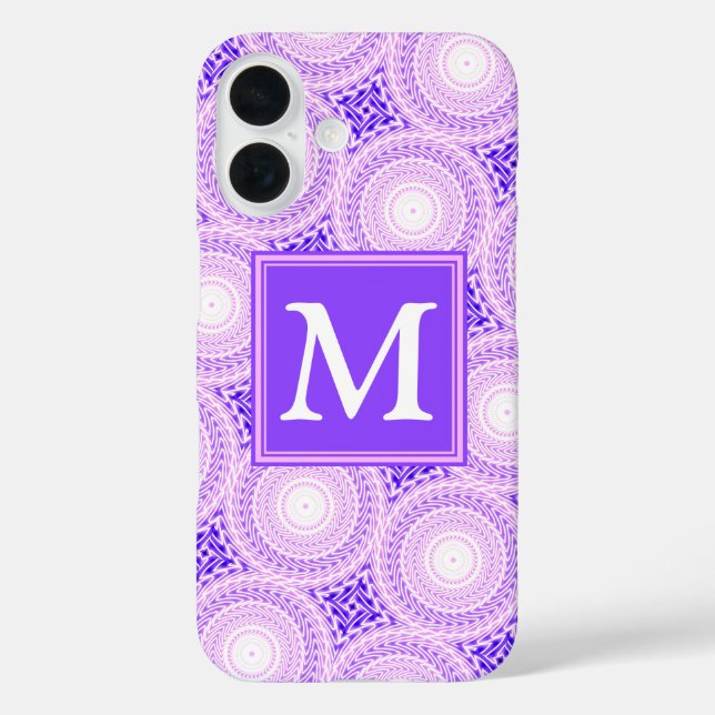 Monogram purple circles pattern Case-Mate iPhone case (Back)