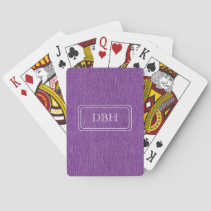 Monogram, Purple Denim Print Playing Cards