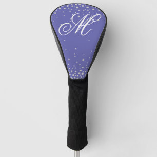 Monogram Purple Diamonds Personalised Golf Head Cover